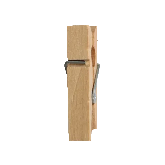 Wooden binder clip holding a learning card